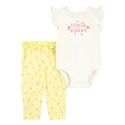 Carter's Kız Bebek Body Pantolon 2'li Set Beyaz
