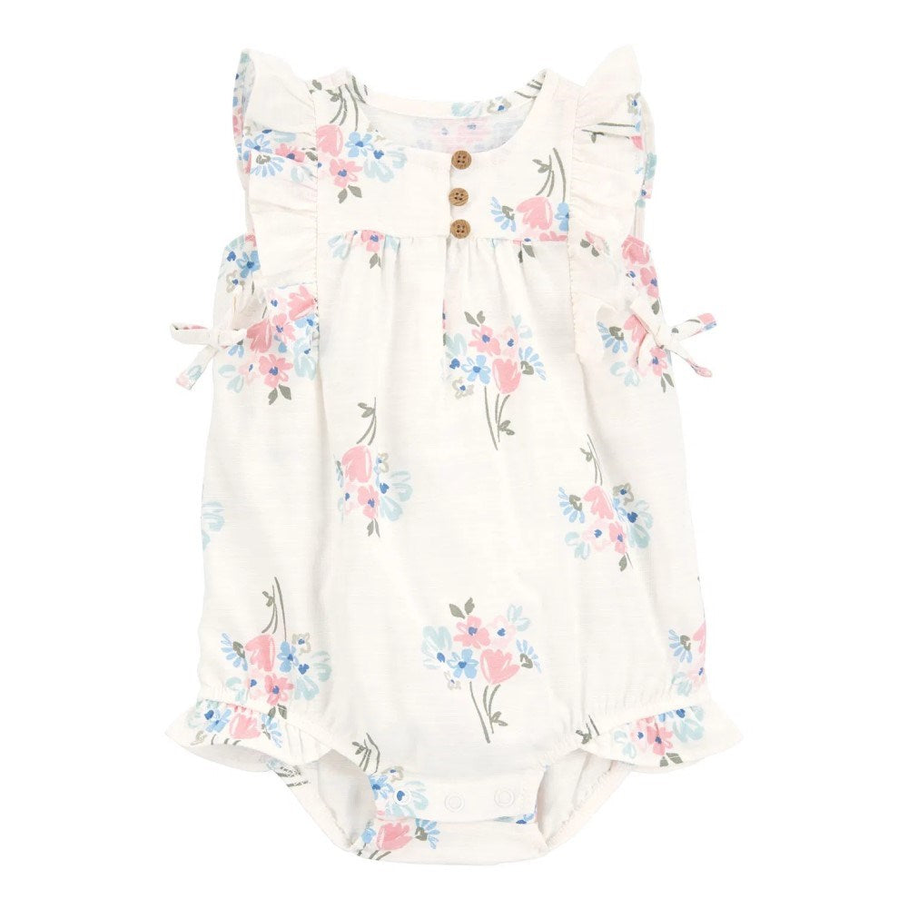 Carter's Kız Bebek Kısa Tulum Ekru