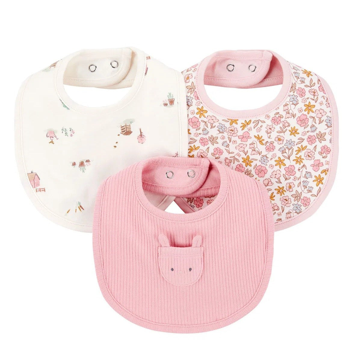 Carters Kız Bebek Önlük Set 3'lü Paket Pembe