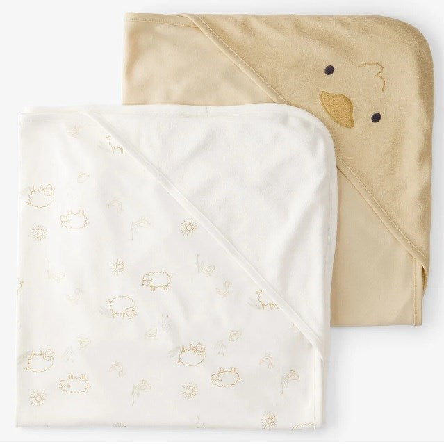 Carters Layette Bebek 2'li Banyo Havlusu Bej