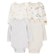Carter's Layette  Bebek Uzun Kollu Body 4'lü Set Ekru