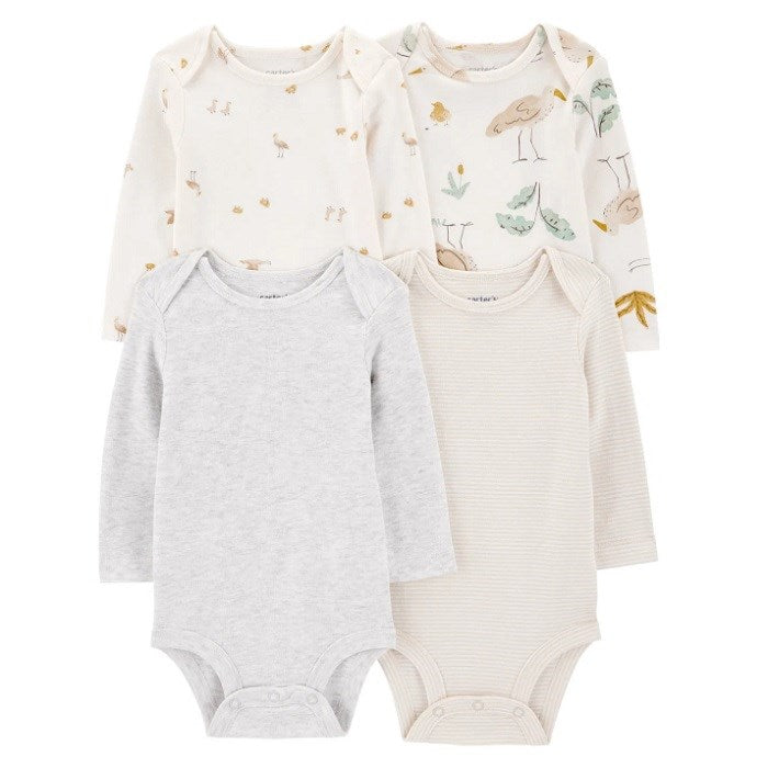 Carter's Layette  Bebek Uzun Kollu Body 4'lü Set Ekru