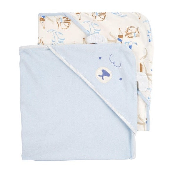 Carters Layette Erkek Bebek 2'li Banyo Havlusu Mavi