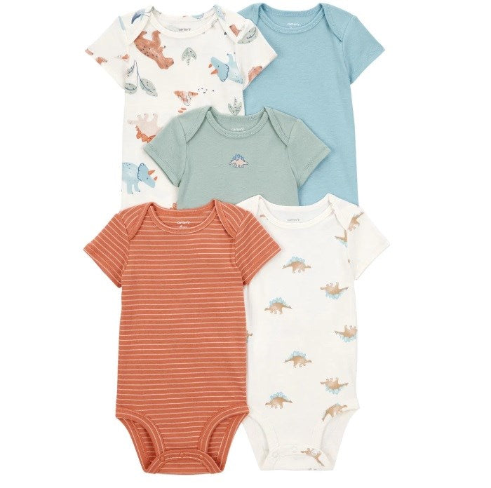 Carter's Layette Erkek Bebek Kısa Kollu Body 5'li Set Kiremit