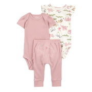 Carter's Layette Kız Bebek Body Pantolon 3'ü Set Pembe