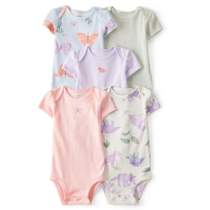 Carter's Layette Kız Bebek Kısa Kollu Body 5'li Set Lila