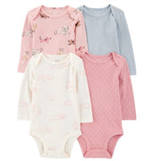 Carter's Layette Kız Bebek Uzun Kollu Body 4'lü Set Pembe