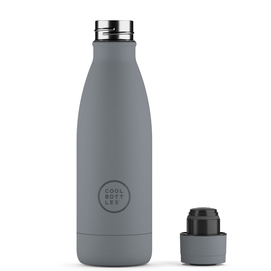 Cool Bottles Paslanmaz Çelik Suluk - The Bottle Pastel Grey 350 ml