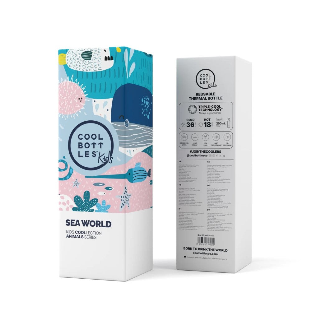 Cool Bottles Paslanmaz Çelik Suluk - The Kids Bottle Sea World 260 ml - Görsel 4