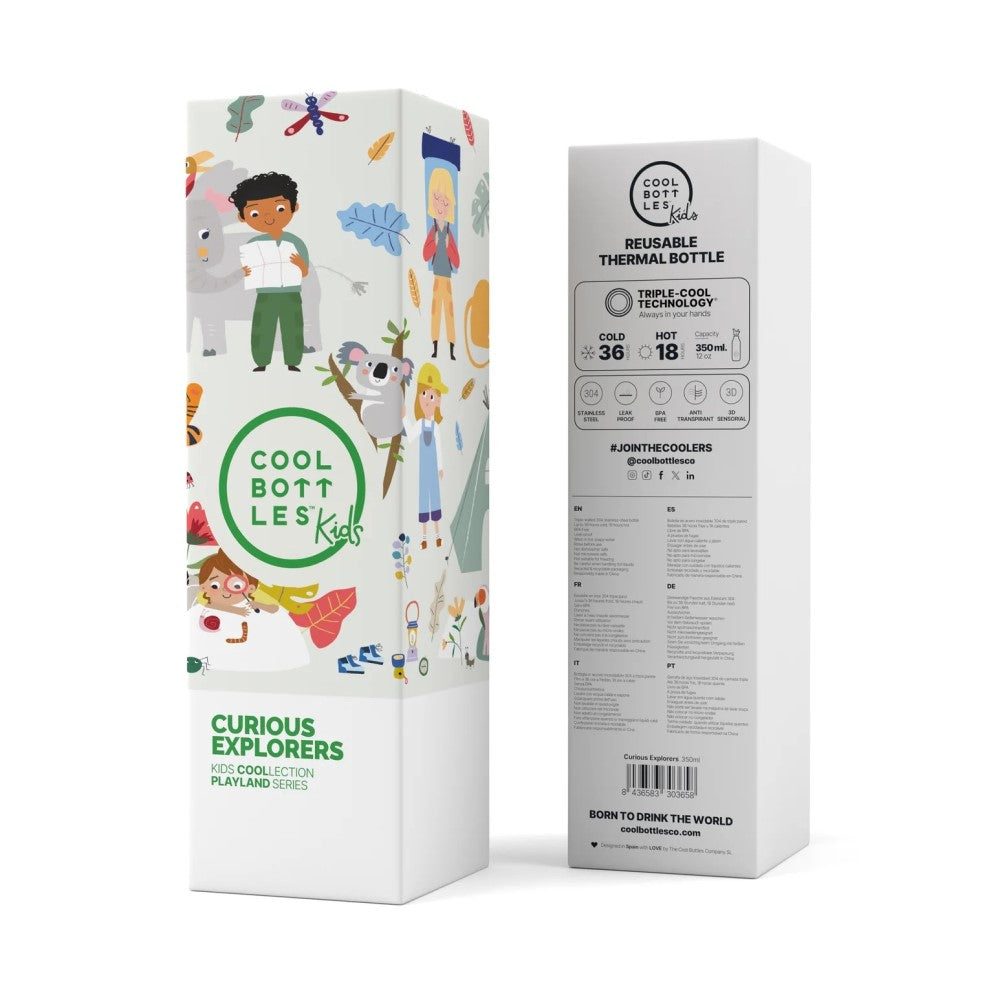 Cool Bottles Paslanmaz Çelik Suluk - The Kids Bottle Curious Explorers 350 ml - Görsel 4