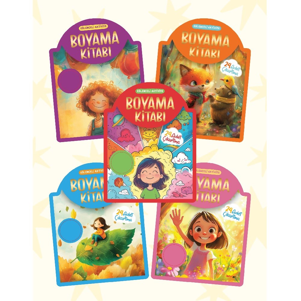 Çıkartmalı Boyama Kitabı 5'li Set