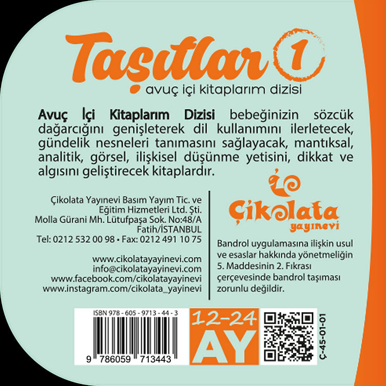 Çikolata Yayınevi Avuç İçi Kitaplarım Dizisi - Taşıtlar 1