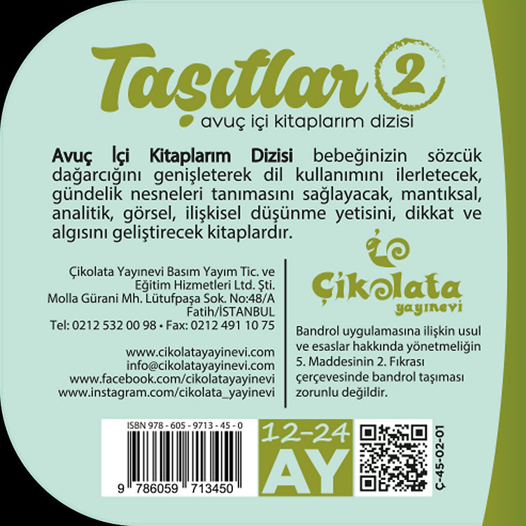 Çikolata Yayınevi Avuç İçi Kitaplarım Dizisi - Taşıtlar 2