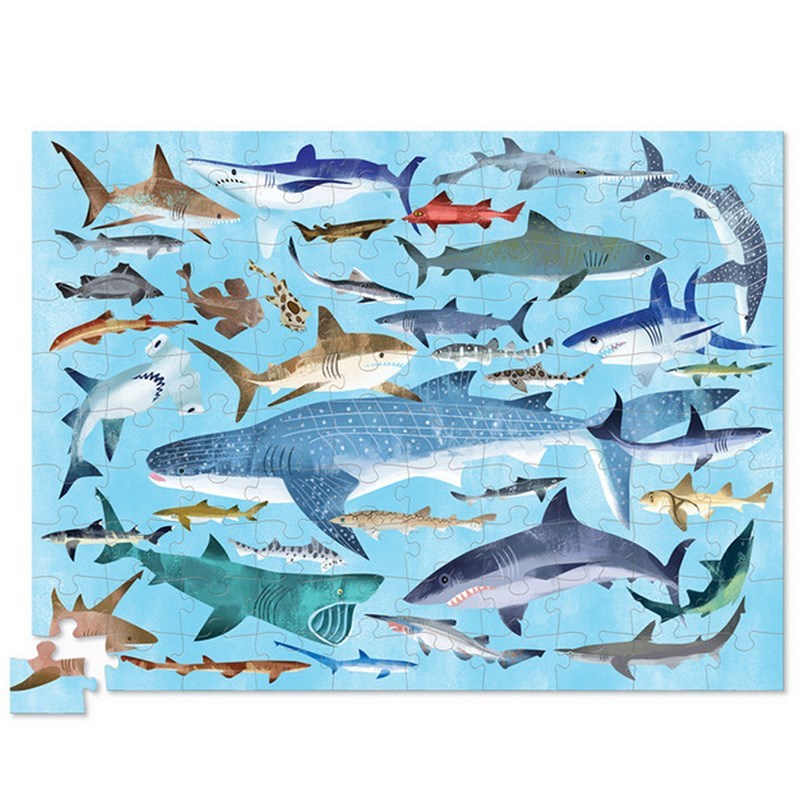 Crocodile Creek  Puzzle- 100 Parça- Köpek Balıkları
