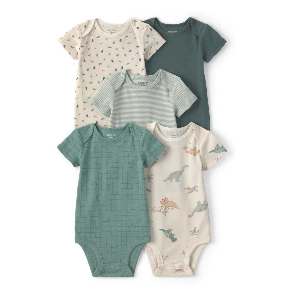 Carter's Layette Erkek Bebek Kısa Kollu Body 5'li Set Yeşil