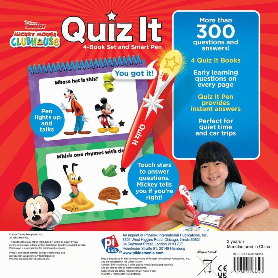 Pi Kids Disney: Mickey - Quiz It Pen - 4 Book Set And Talking Smart Pen - Kitap - Görsel 8