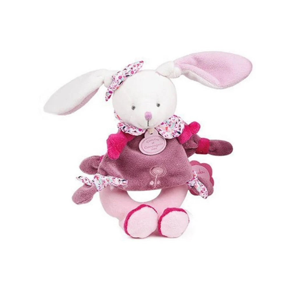 Doudou Hediye Kutulu Çıngıraklı Pembe Tavşan 19 cm