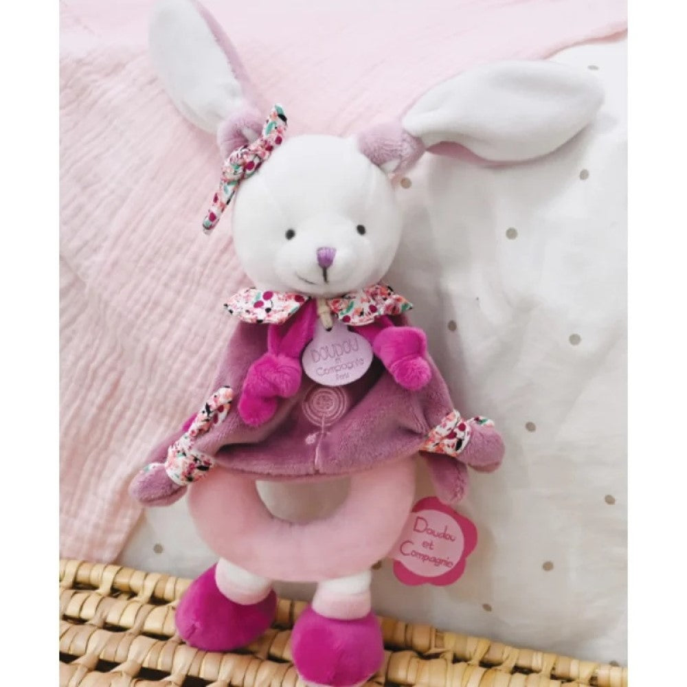 Doudou Hediye Kutulu Çıngıraklı Pembe Tavşan 19 cm - Peluş - Görsel 3