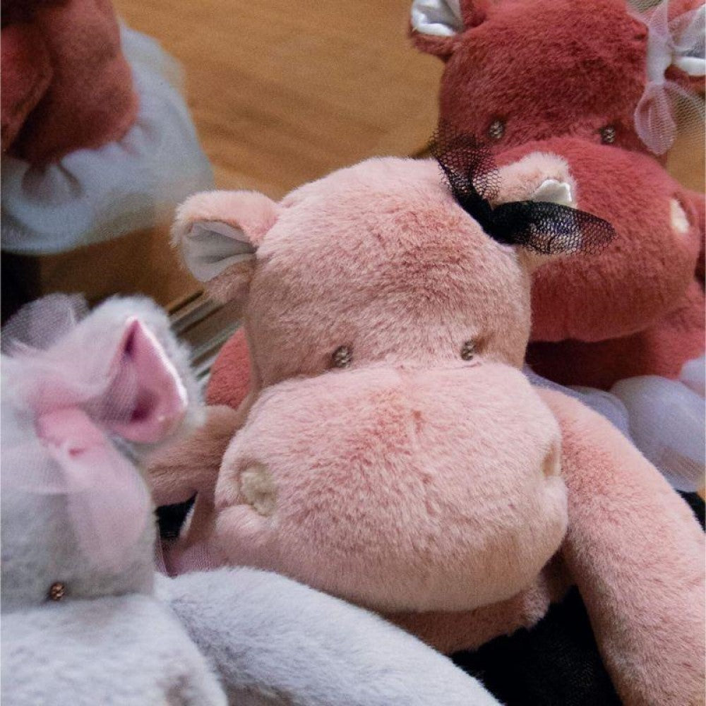 Doudou Tütülü Pembe Hipopotam 22 cm - Peluş - Görsel 3