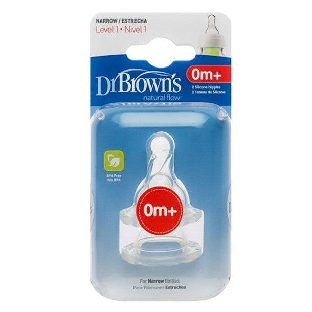 Dr Browns 1. Seviye Dar Ağız Silikon Biberon Emziği İkili 0m+ STD
