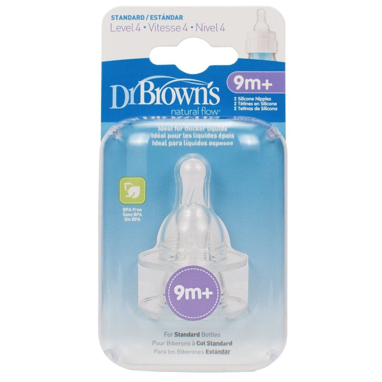 Dr Browns 4. Seviye Dar Ağız Silikon Biberon Emziği İkili 9m+ STD
