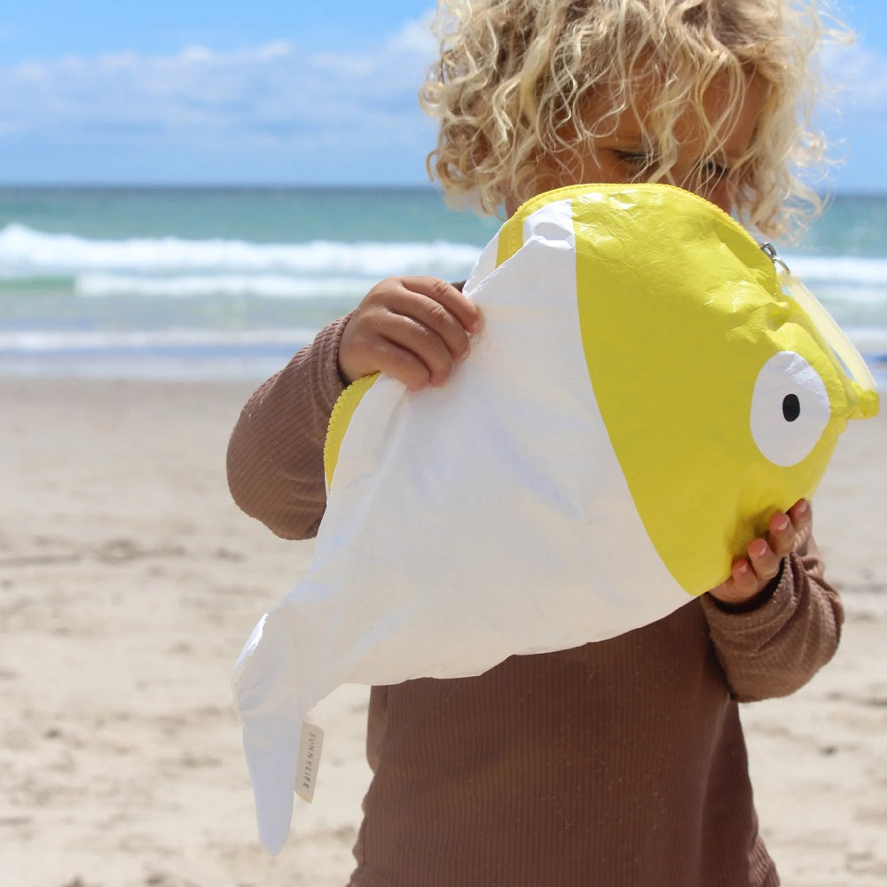 Sunnylife Çocuk Islak/Kirli Çantası Fish Neon Sarı