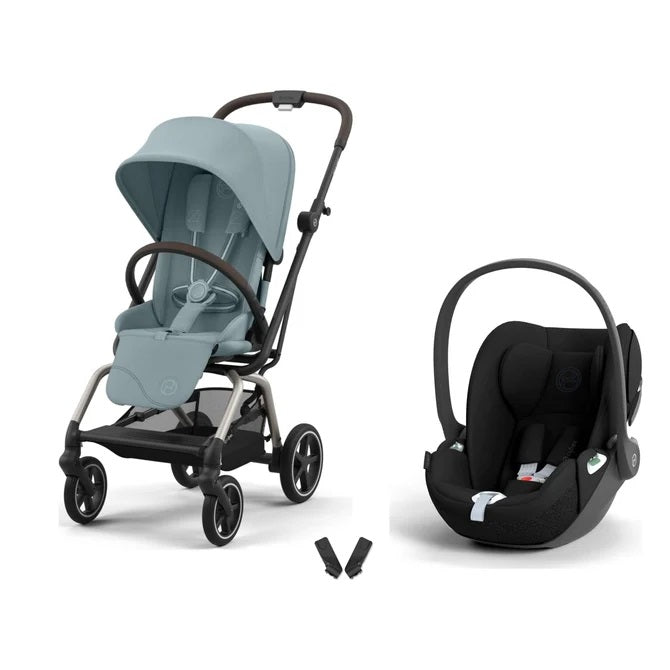 Cybex Eezy S Twist+2 360° Stormy Blue bebek arabası ve Cloud T i-Size Sepia Black ana kucağı travel sistem