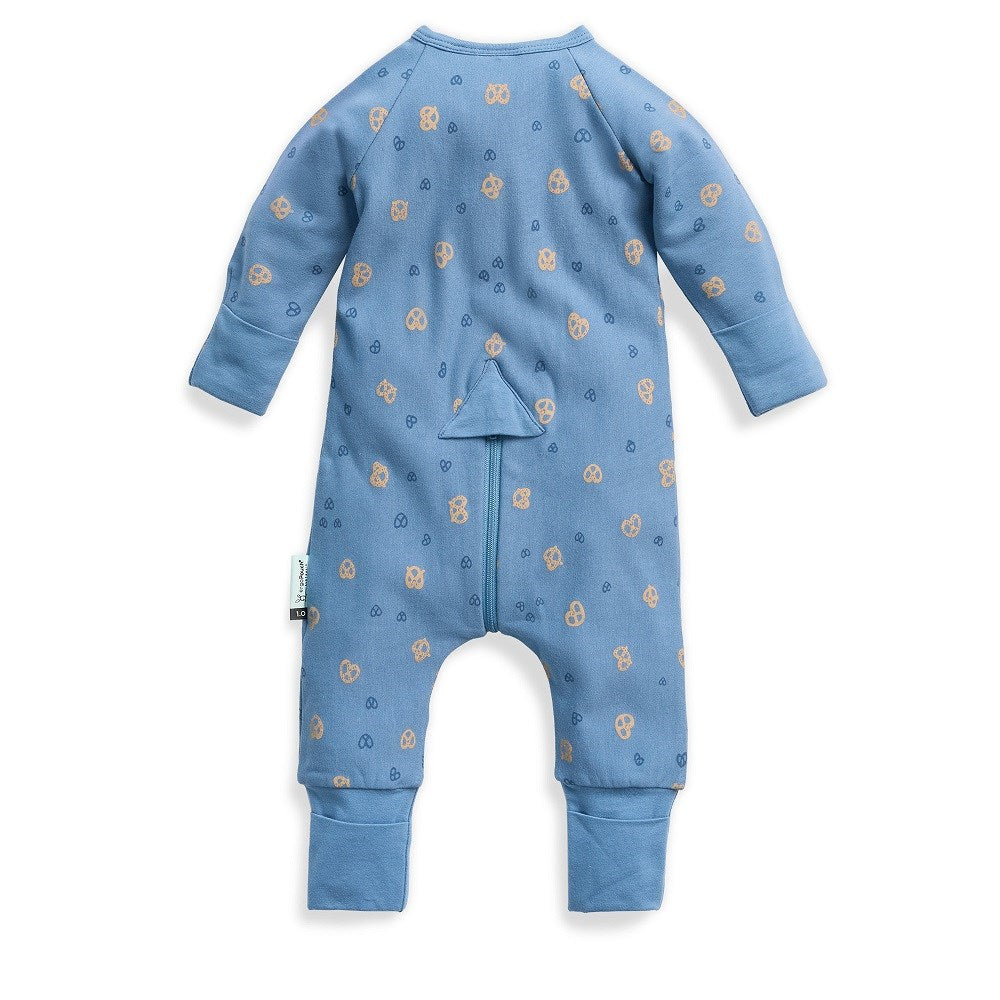 ErgoPouch Organik Pamuklu Patikli Pijama Tulum 0.2 TOG Petite Pretzel Mavi