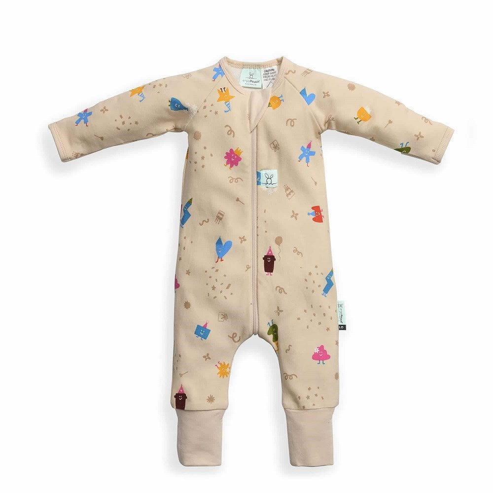 ErgoPouch Organik Pamuklu Patikli Pijama Tulum1.0 TOG Birthday Blobs Bej