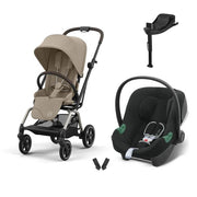 Cybex Eezy S Twist+2 360° Almond Beige bebek arabası ve Aton B2 i-Size Volcano Black ana kucağı travel sistem