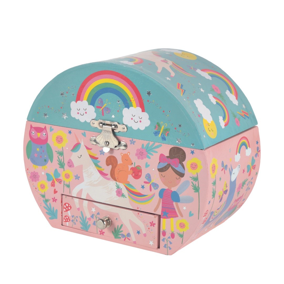 Floss Rock  Müzikli Oval Mücevher Kutusu- Rainbow Fairy
