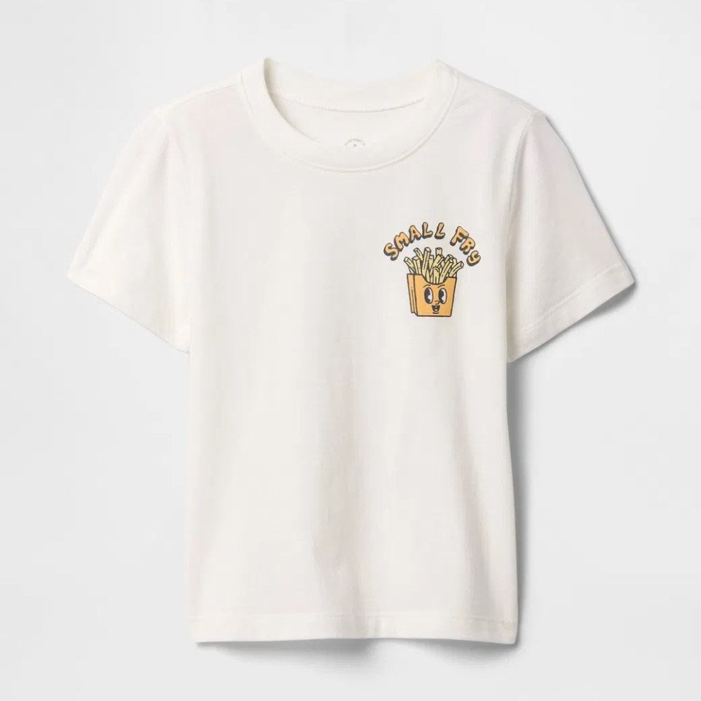GAP Erkek Bebek Grafikli Kısa Kol T-shirt Ekru