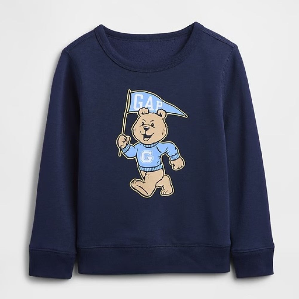 GAP Erkek Çocuk Bisiklet Yaka Sweatshirt Lacivert