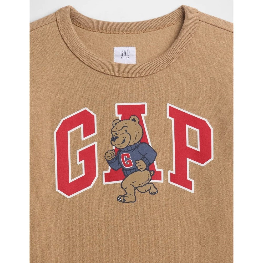 GAP Erkek Çocuk Logolu Sweatshirt Kahverengi