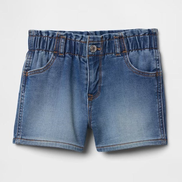 GAP Kız Bebek Denim Şort Mavi