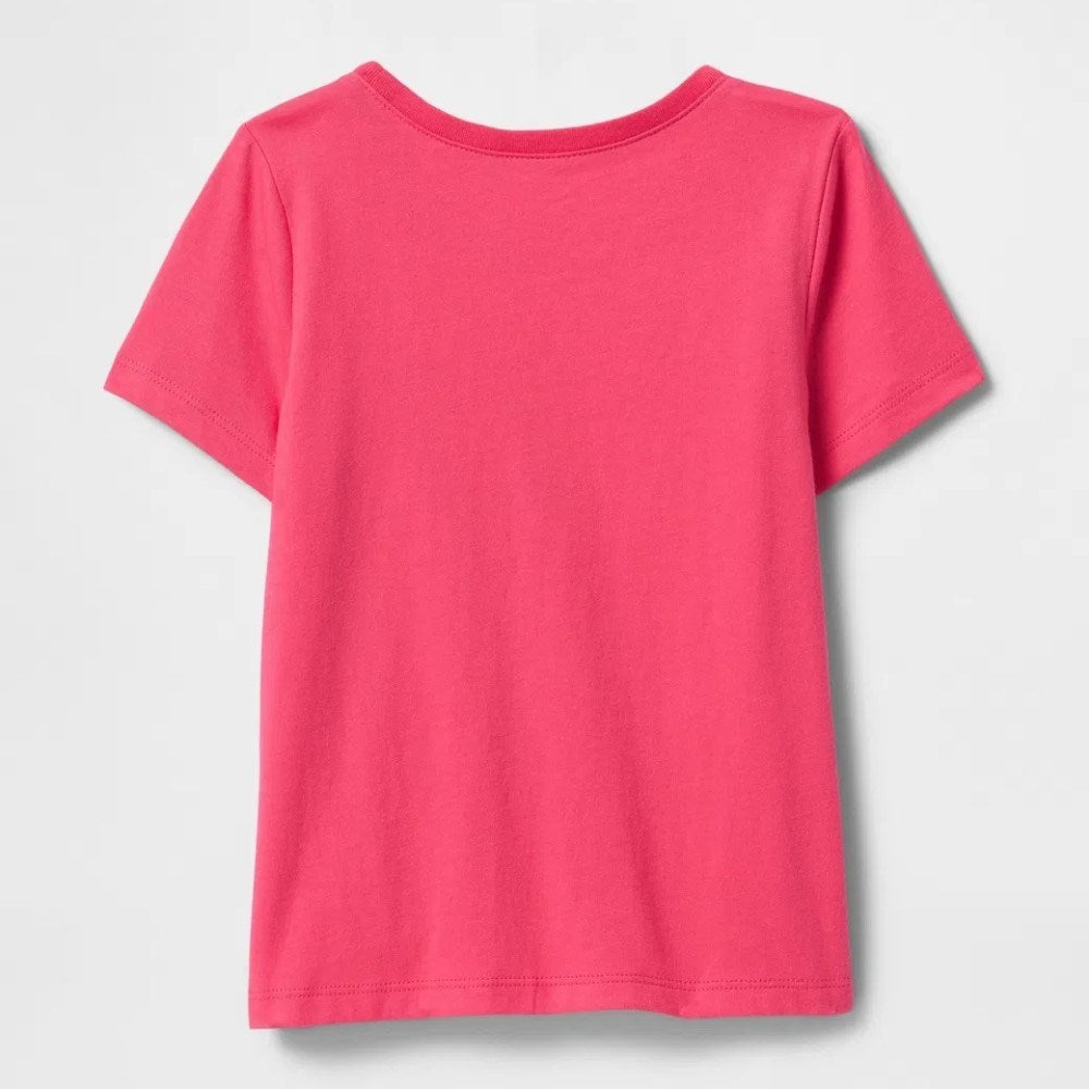 GAP Kız Bebek Grafikli Kısa Kol T-shirt Koyu Pembe