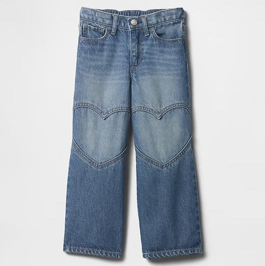 GAP Kız Bebek Kalp Desenli Denim Pantolon Mavi