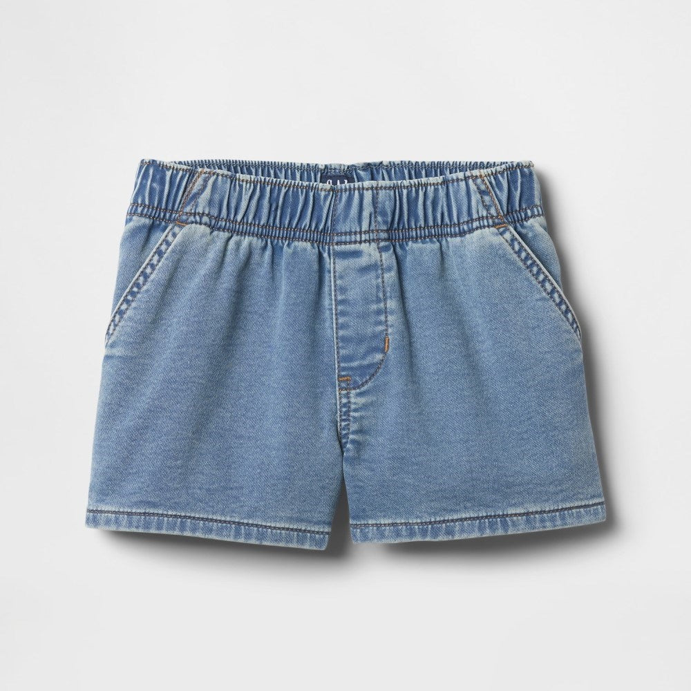 GAP Kız Çocuk High Rise Pull-On Jean Şort Mavi
