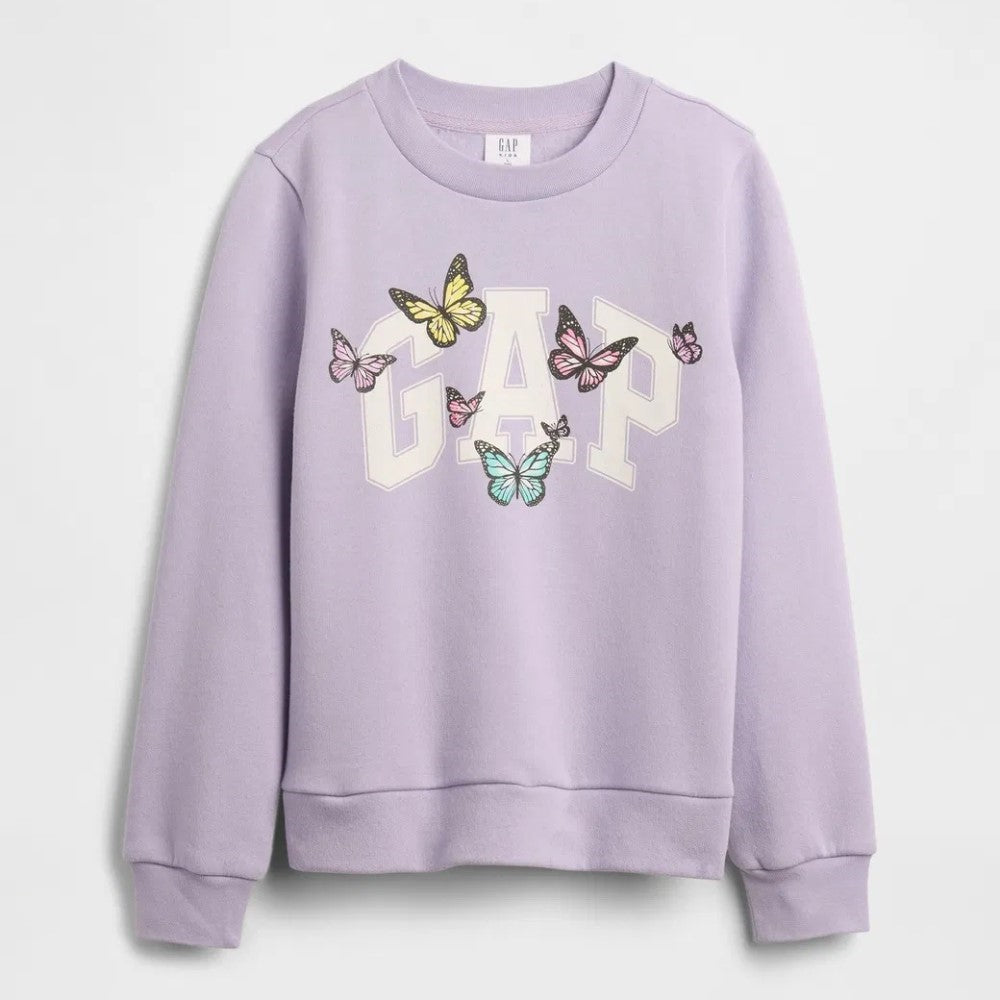 GAP Kız Çocuk Logolu Sweatshirt Mor