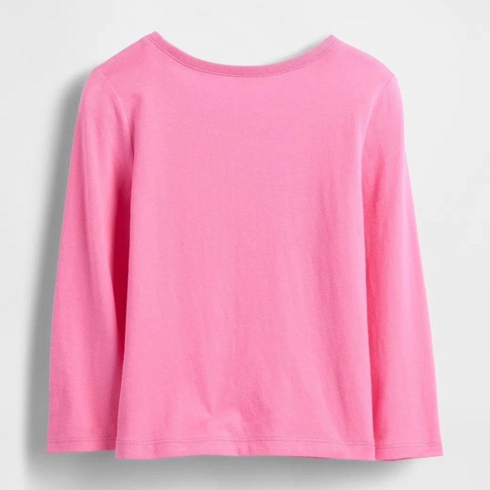 GAP Kız Çocuk Logolu Uzun Kol T-Shirt Pembe