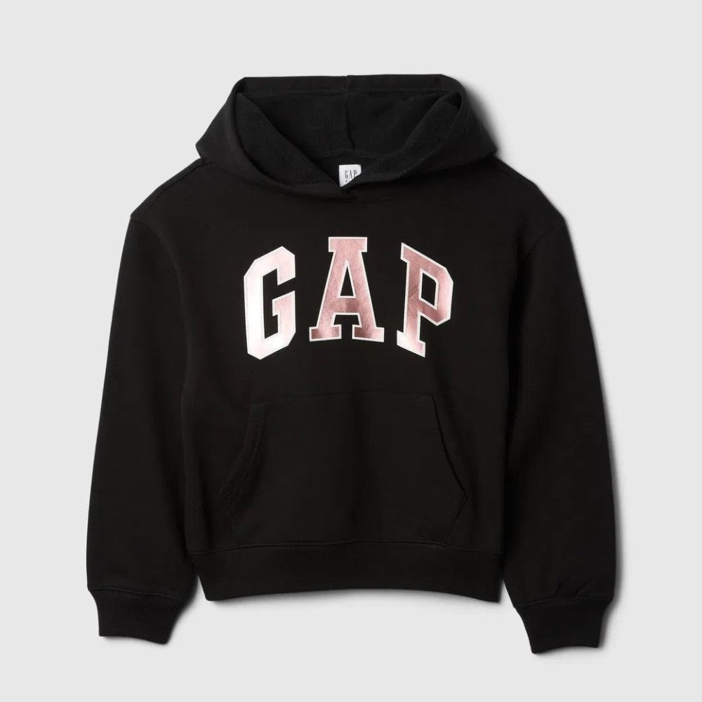 GAP Kız Çocuk Relaxed Logolu Sweatshirt Siyah