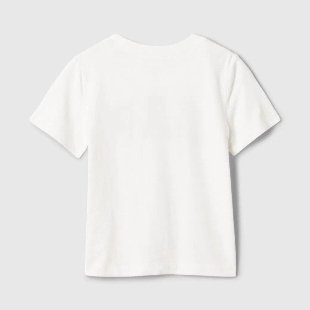 GAP Logo Erkek Bebek Kısa Kol T-shirt Ekru
