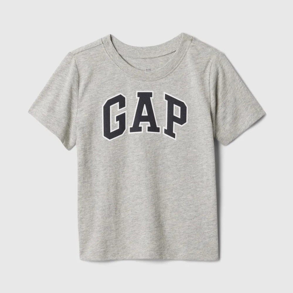 GAP Logo Erkek Bebek Kısa Kol T-shirt Gri