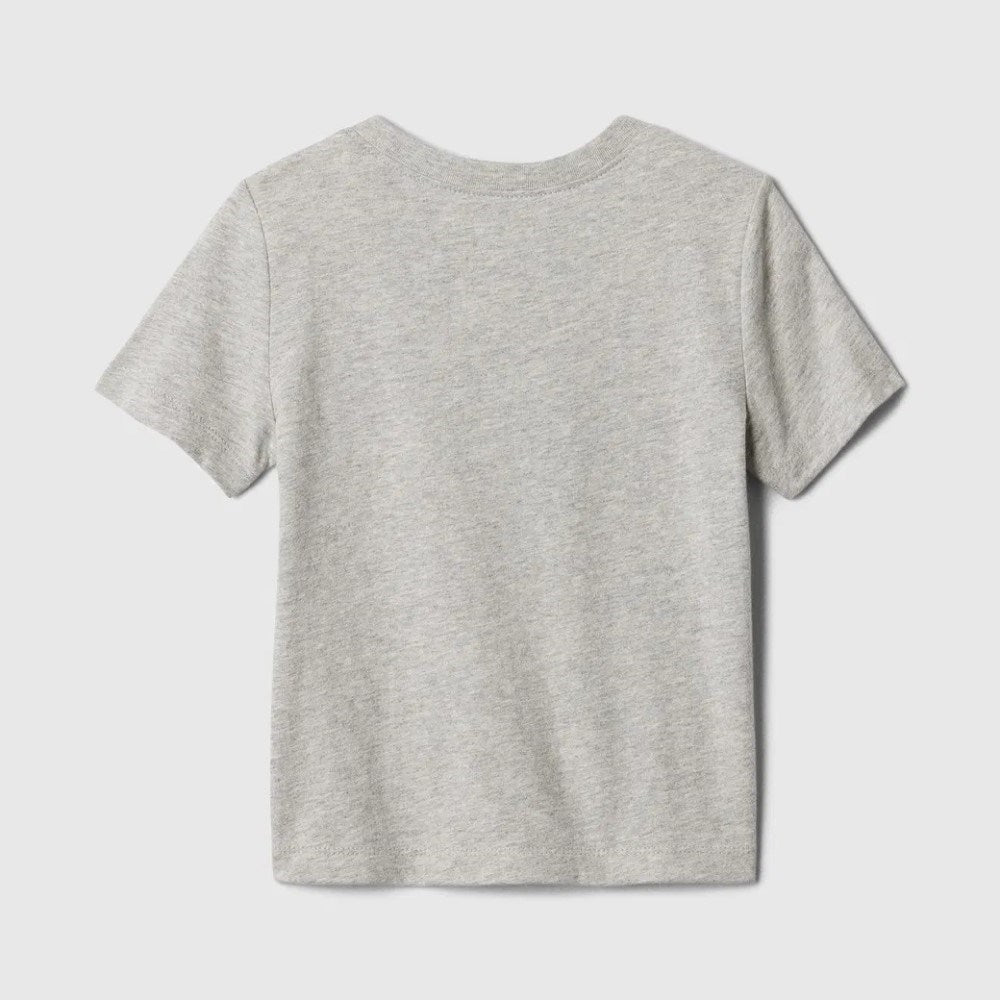 GAP Logo Erkek Bebek Kısa Kol T-shirt Gri