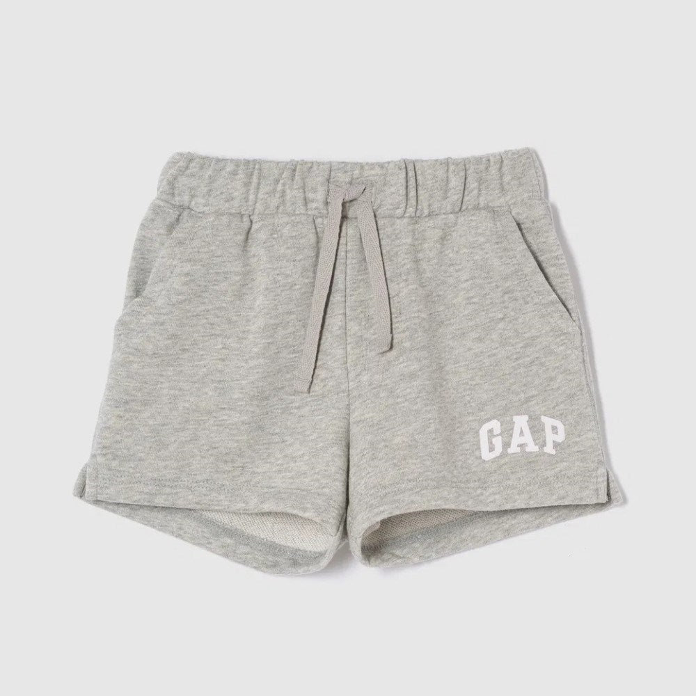 GAP Logo Kız Bebek Fransız Havlu Kumaş Pull-On Şort Gri