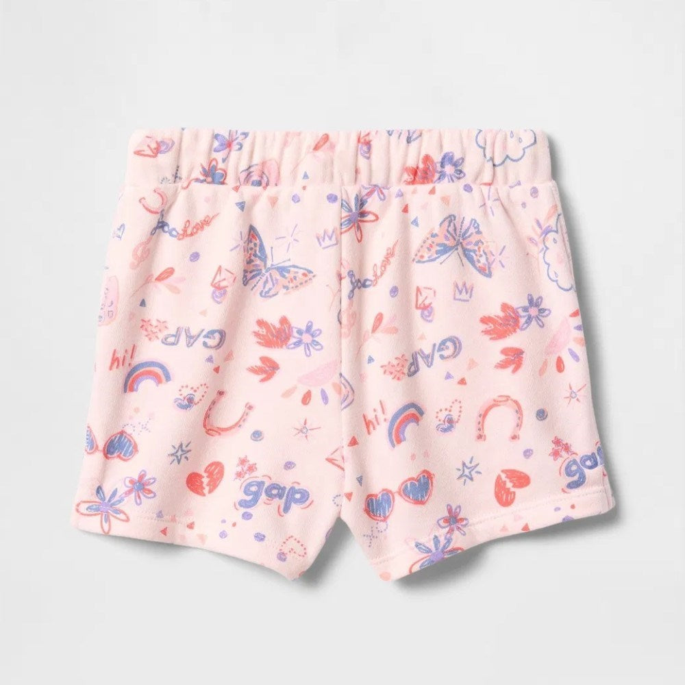 GAP Logo Kız Bebek Havlu Kumaş Pull-On Şort Pembe