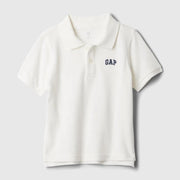 GAP Logolu Erkek Bebek Polo Yaka Kısa Kol T-shirt Ekru