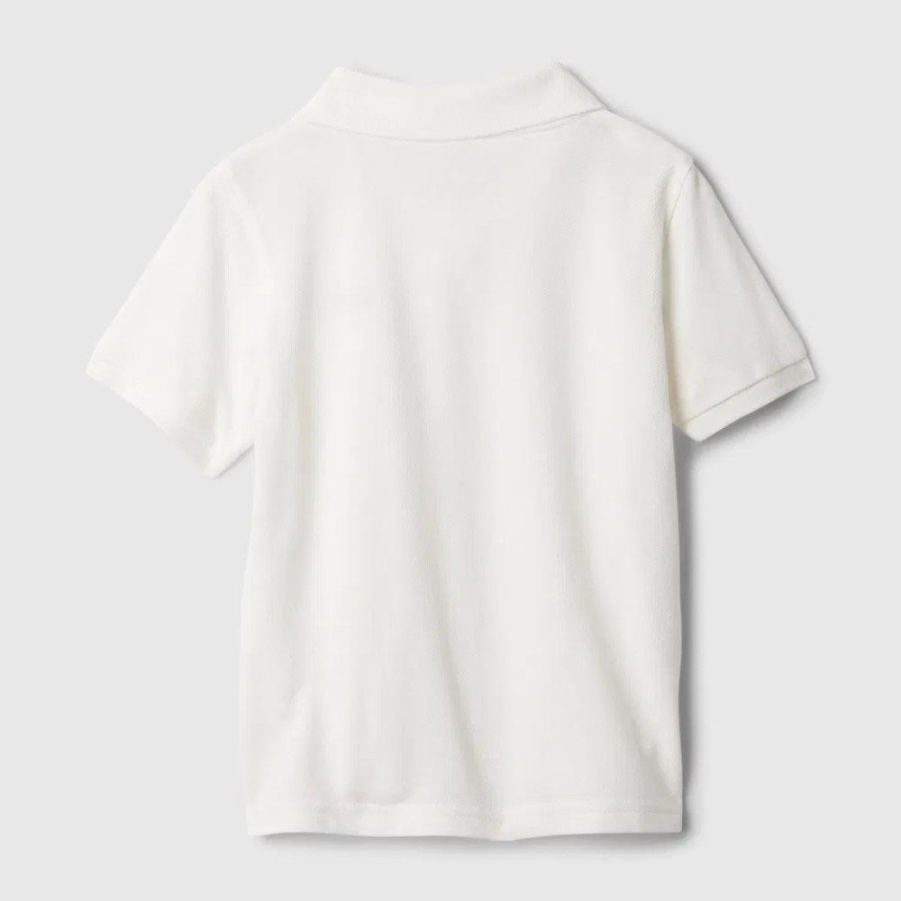 GAP Logolu Erkek Bebek Polo Yaka Kısa Kol T-shirt Ekru