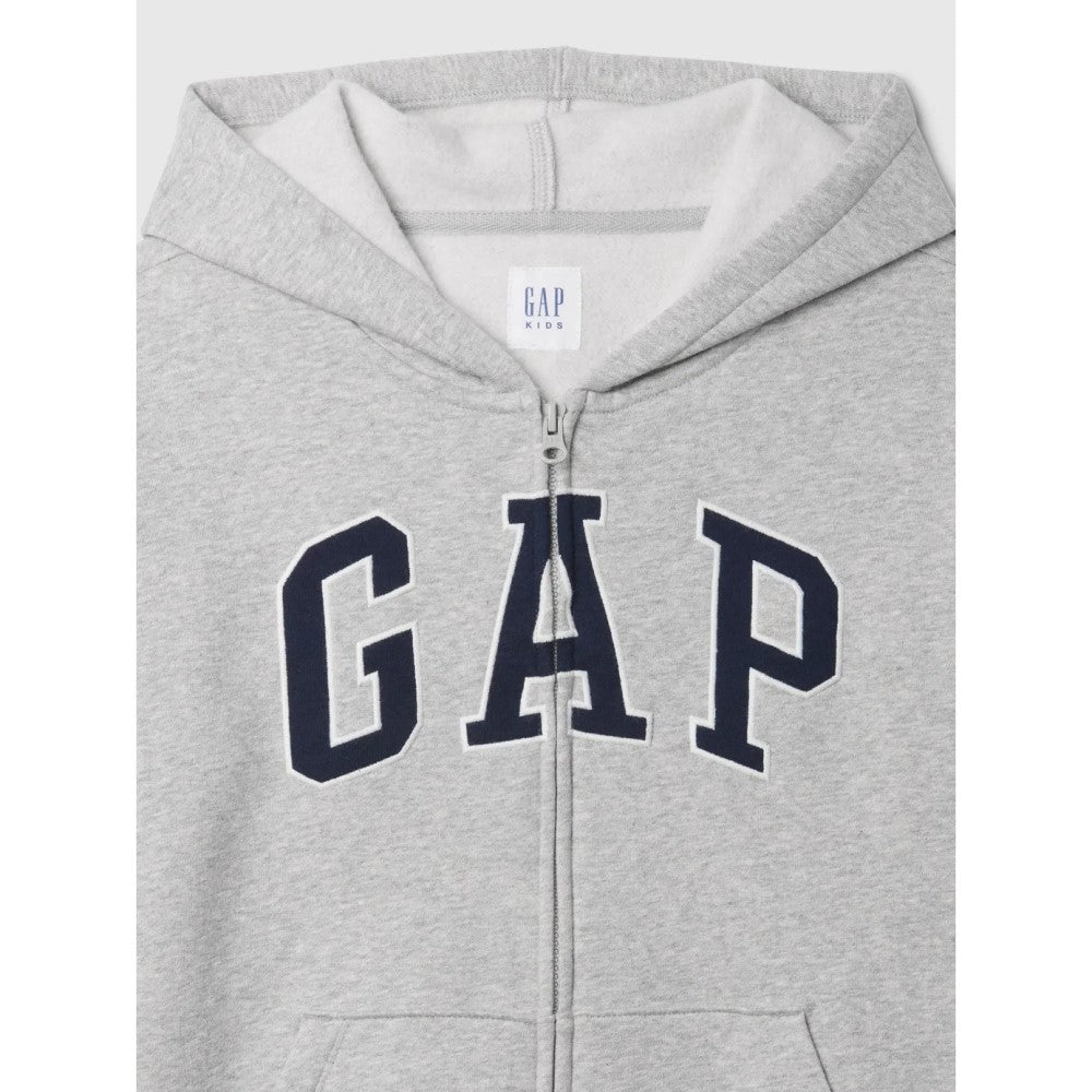 GAP Logolu Erkek Çocuk Fermuarlı S-shirt Ceket Gri