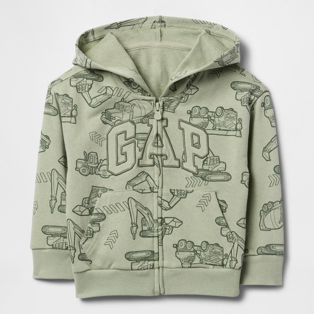 GAP Logolu Erkek Çocuk Fermuarlı S-Shirt Ceket Yeşil